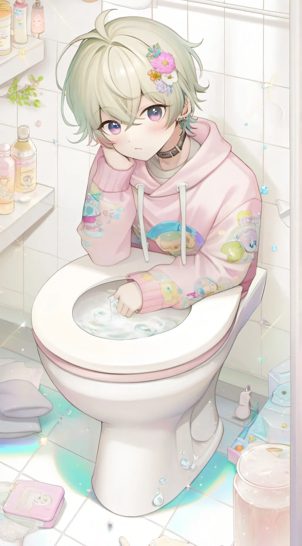 ai character: Skibidi Femboy background