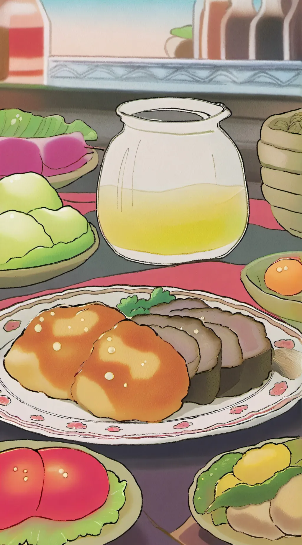ai character: food background