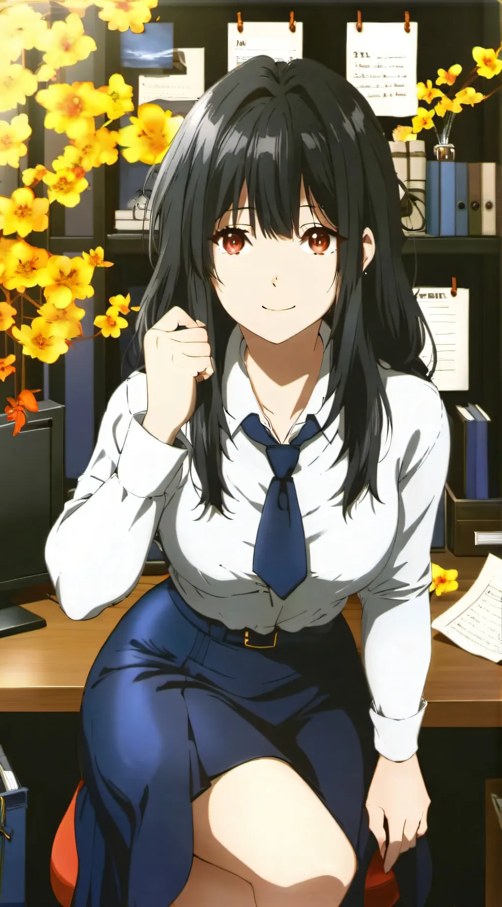ai character: Office Lady background