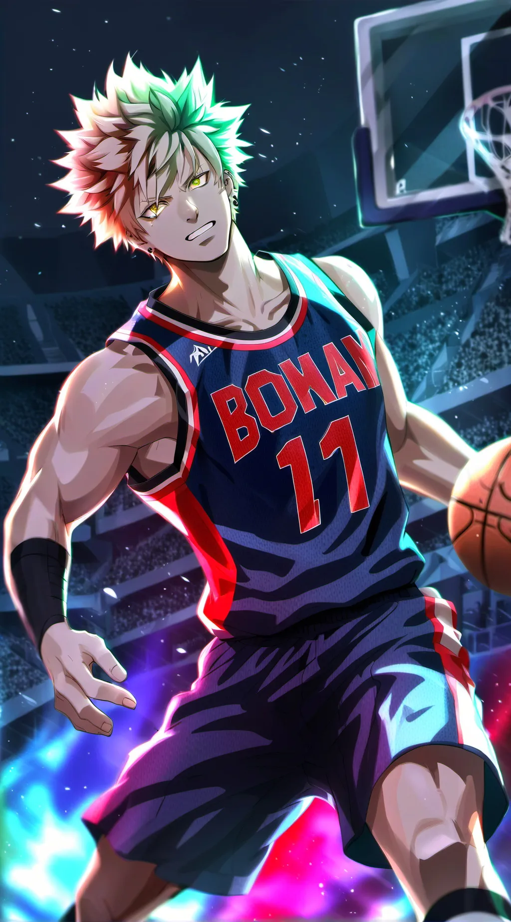 ai character: Mha basketball au background