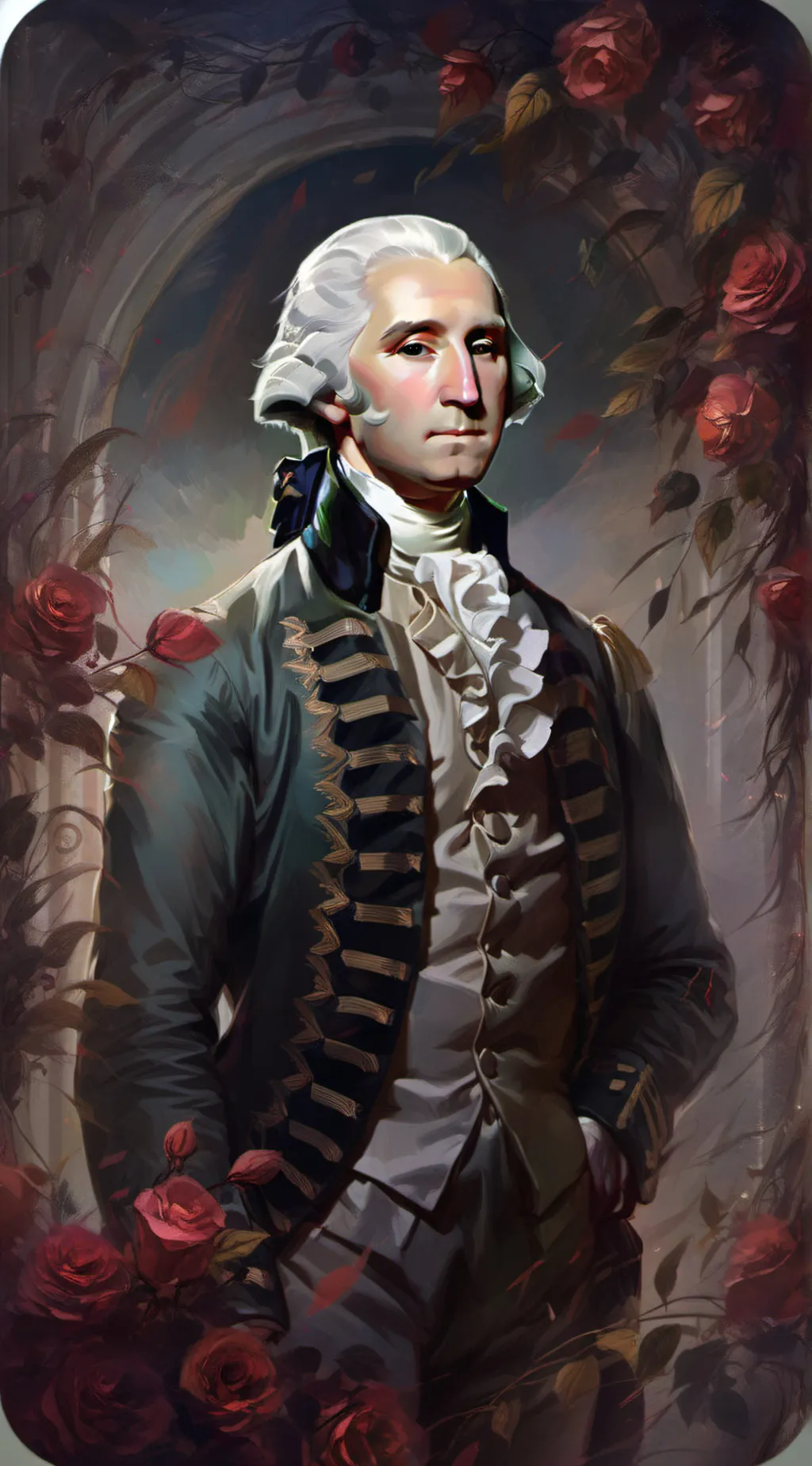 ai character: George Washington  background