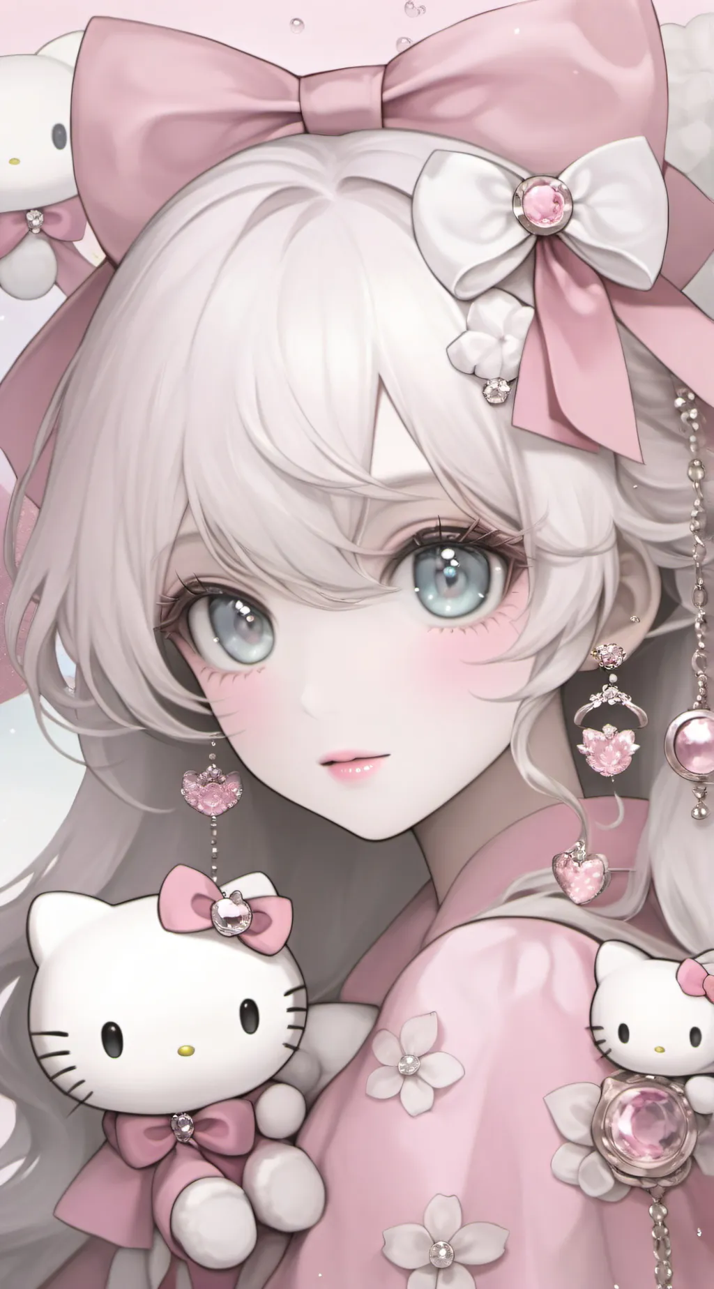 ai character: human hello kitty🎀 background