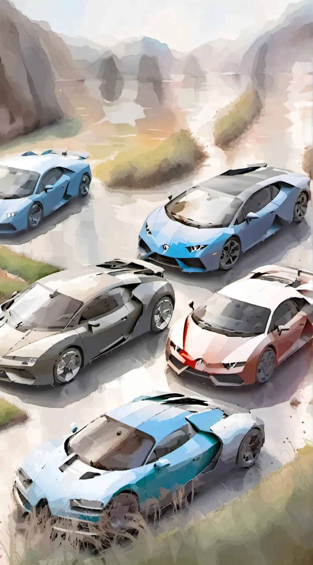 ai character: Bugatti heaven background