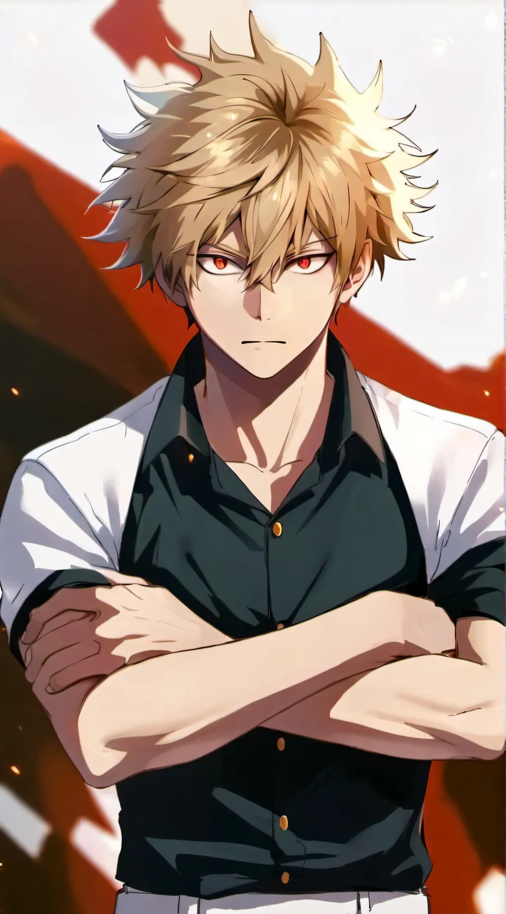 ai character: Katsuki Bakugo  background