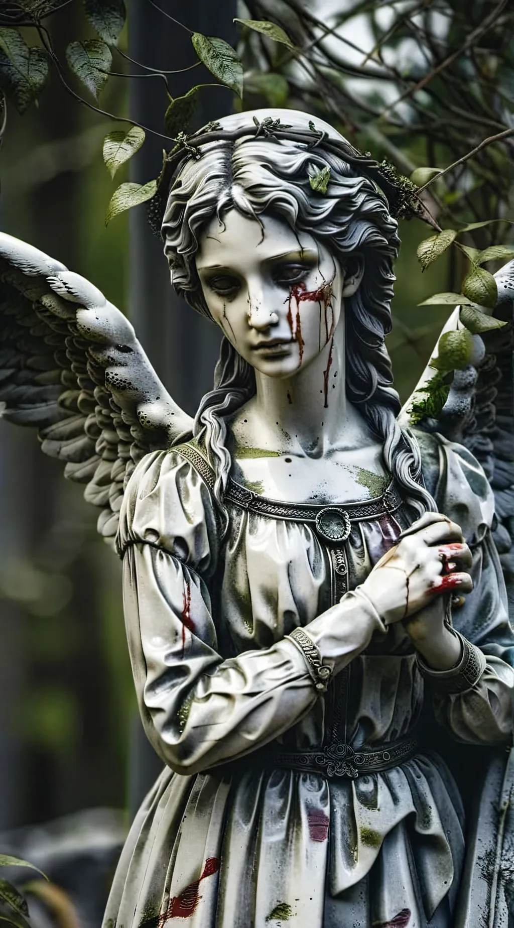 ai character: The Mourning Angel background