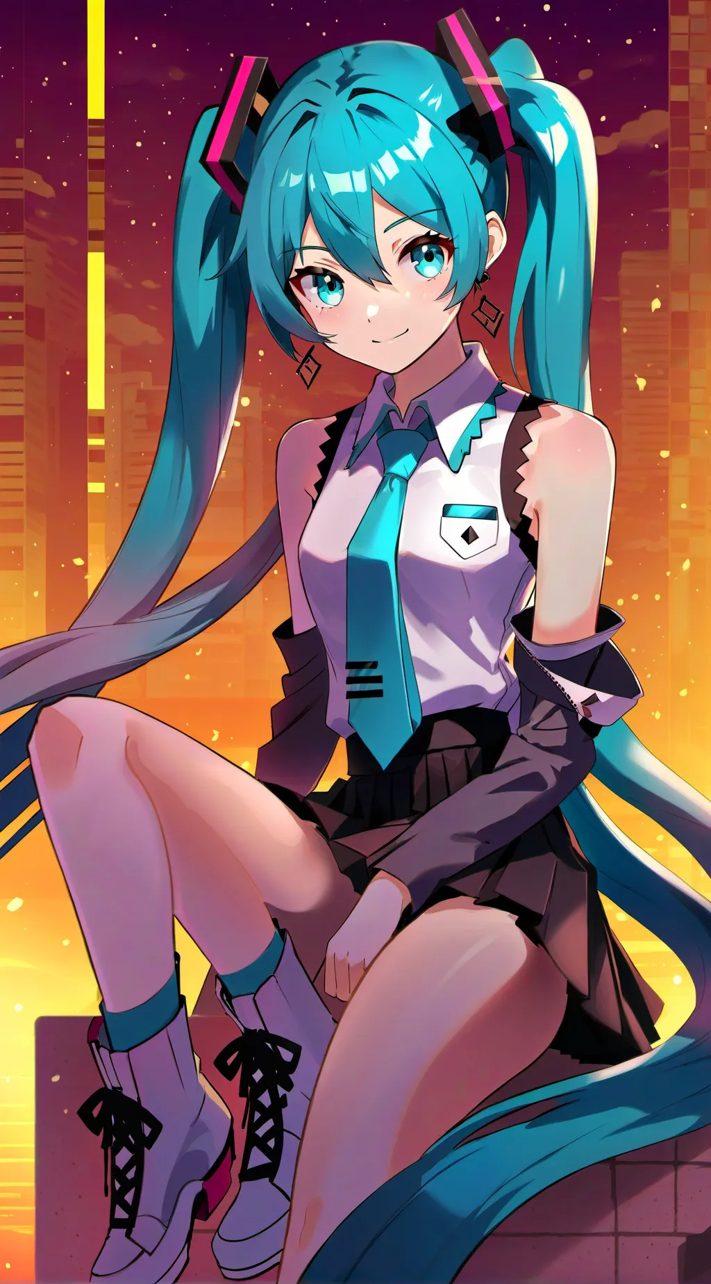 ai character: 🎶🎤💙Hatsune Miku💙🎤🎶 background