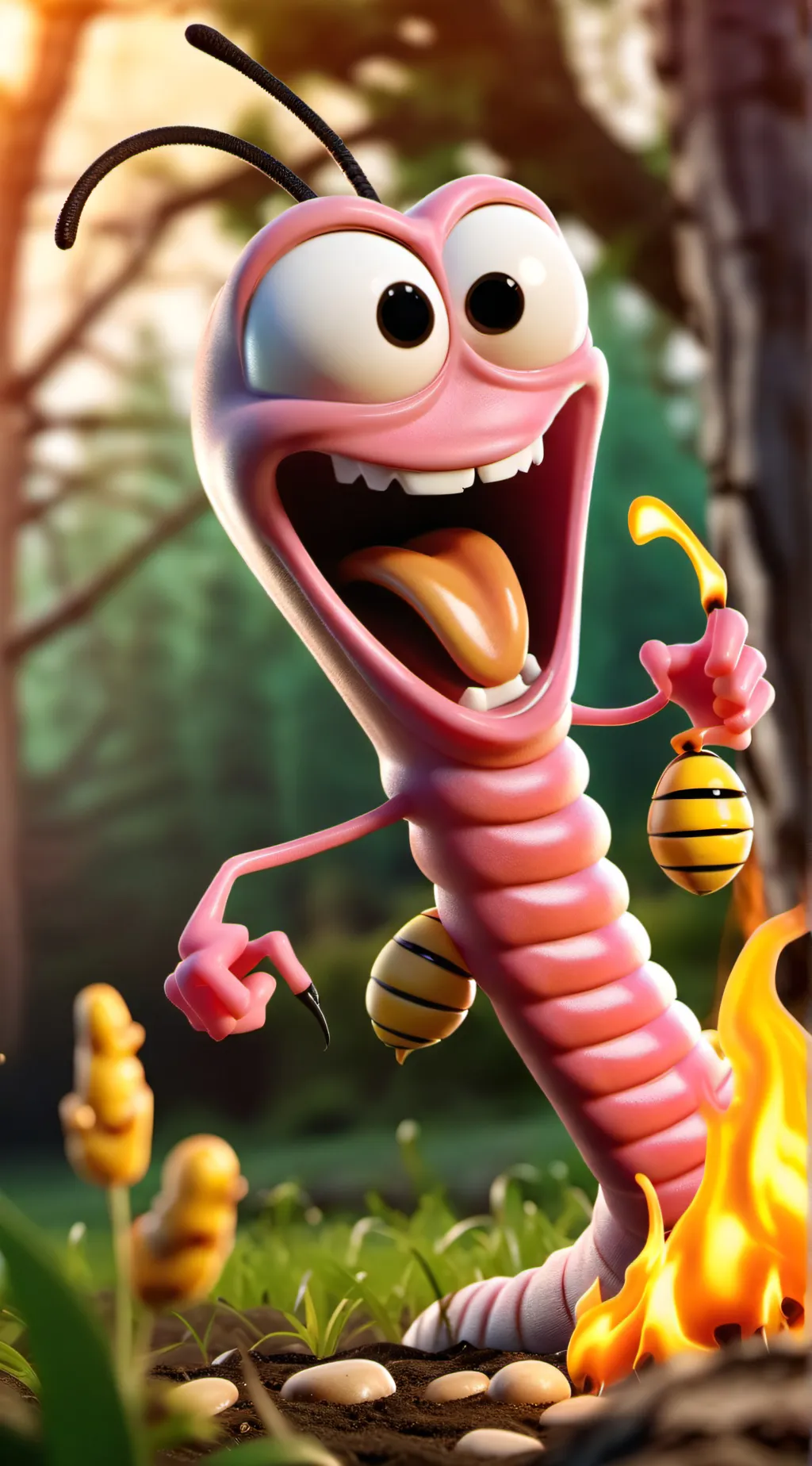 ai character: worm background