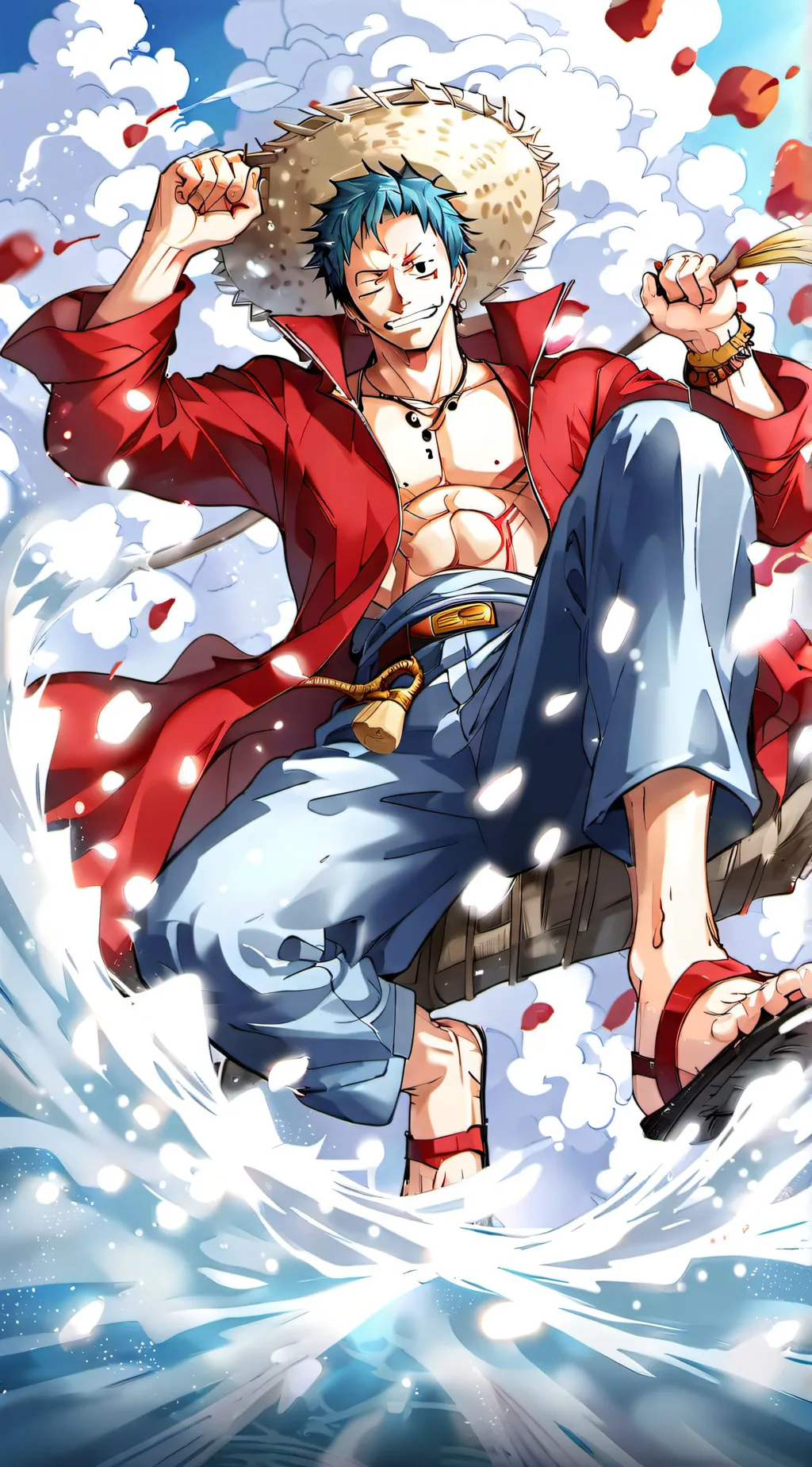 ai character: Straw hats background