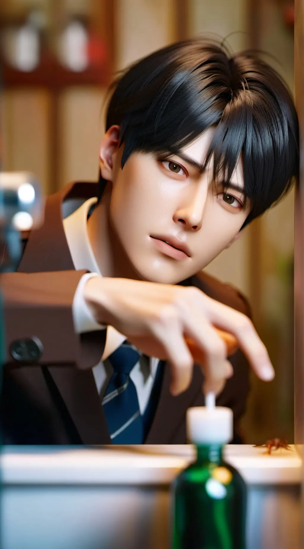 ai character: Levi Ackerman  background