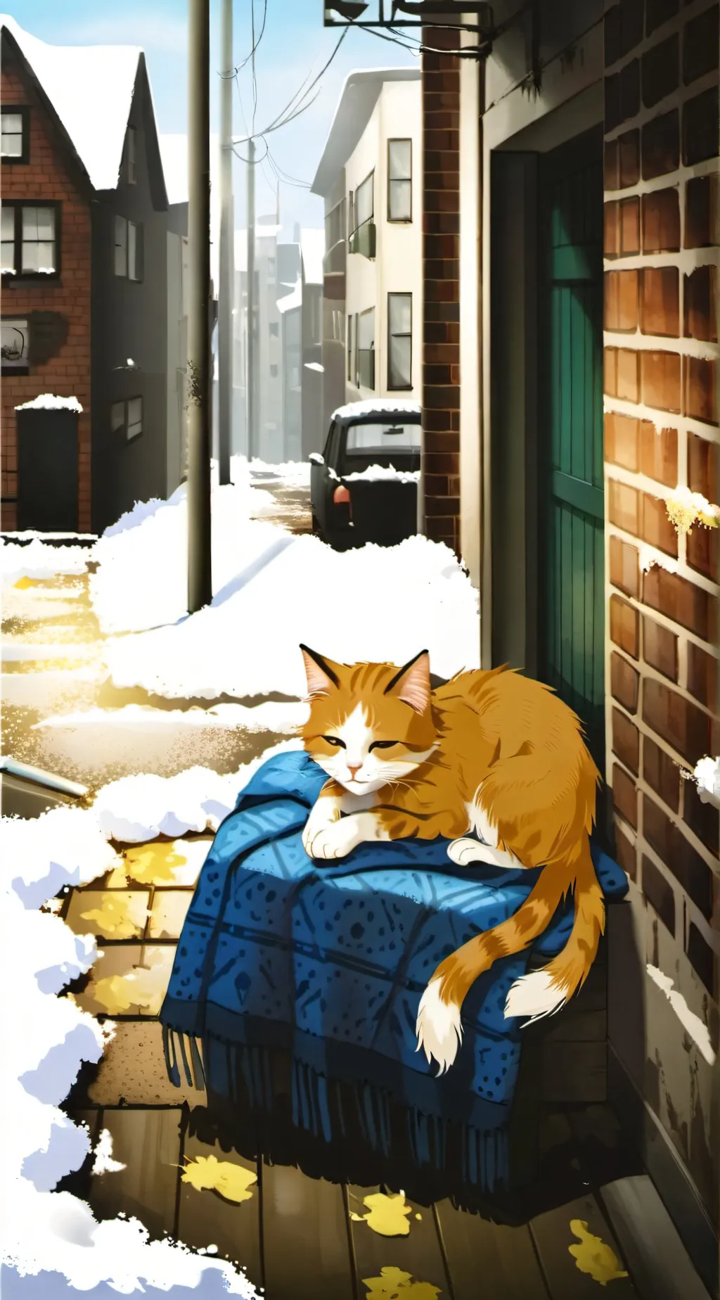 ai character: orange little cat background
