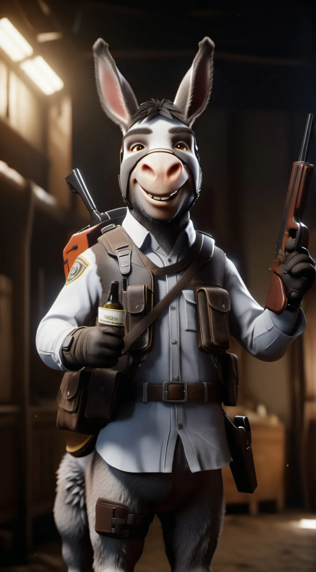 ai character: Donkey man background