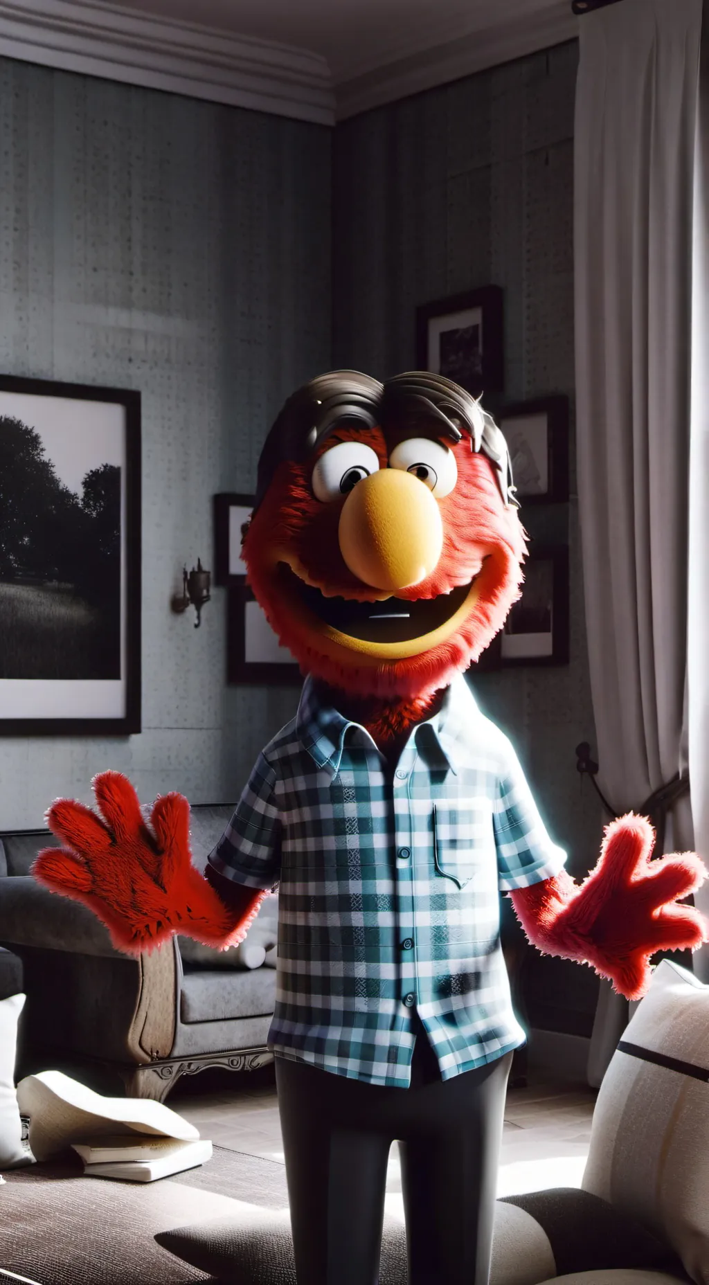 ai character: elmo background
