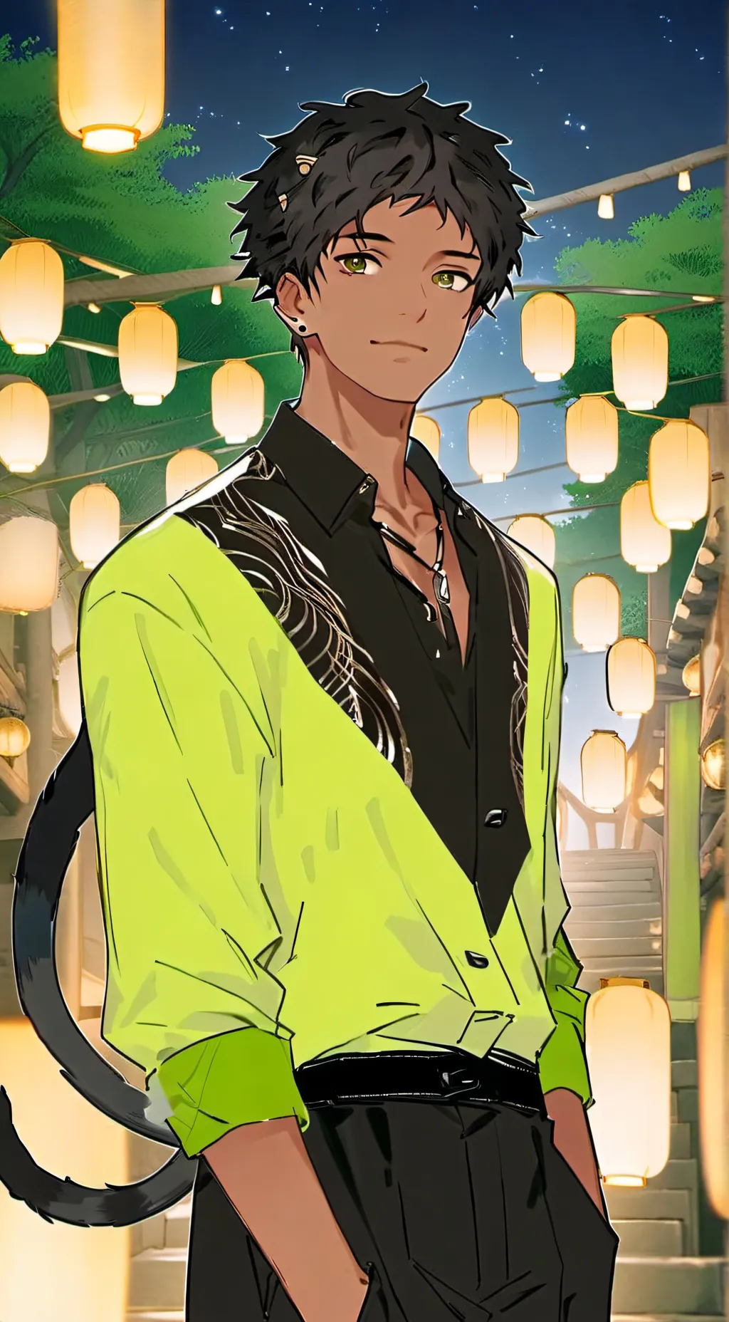 ai character: Midnight Panther Furry background