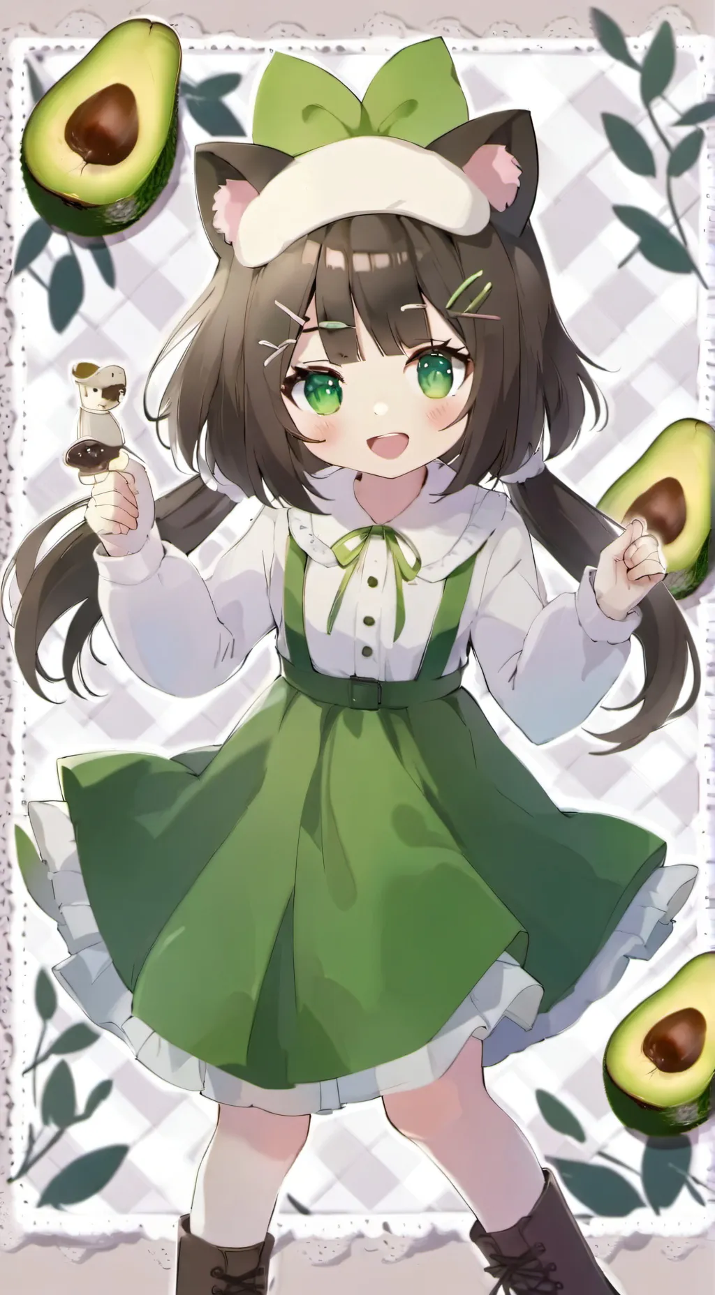 ai character: Avocado background