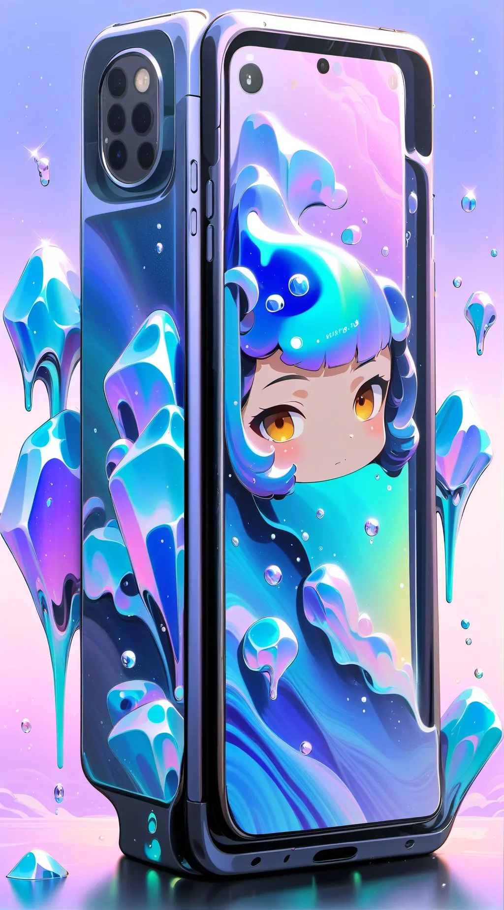 ai character: wenda x gray  background