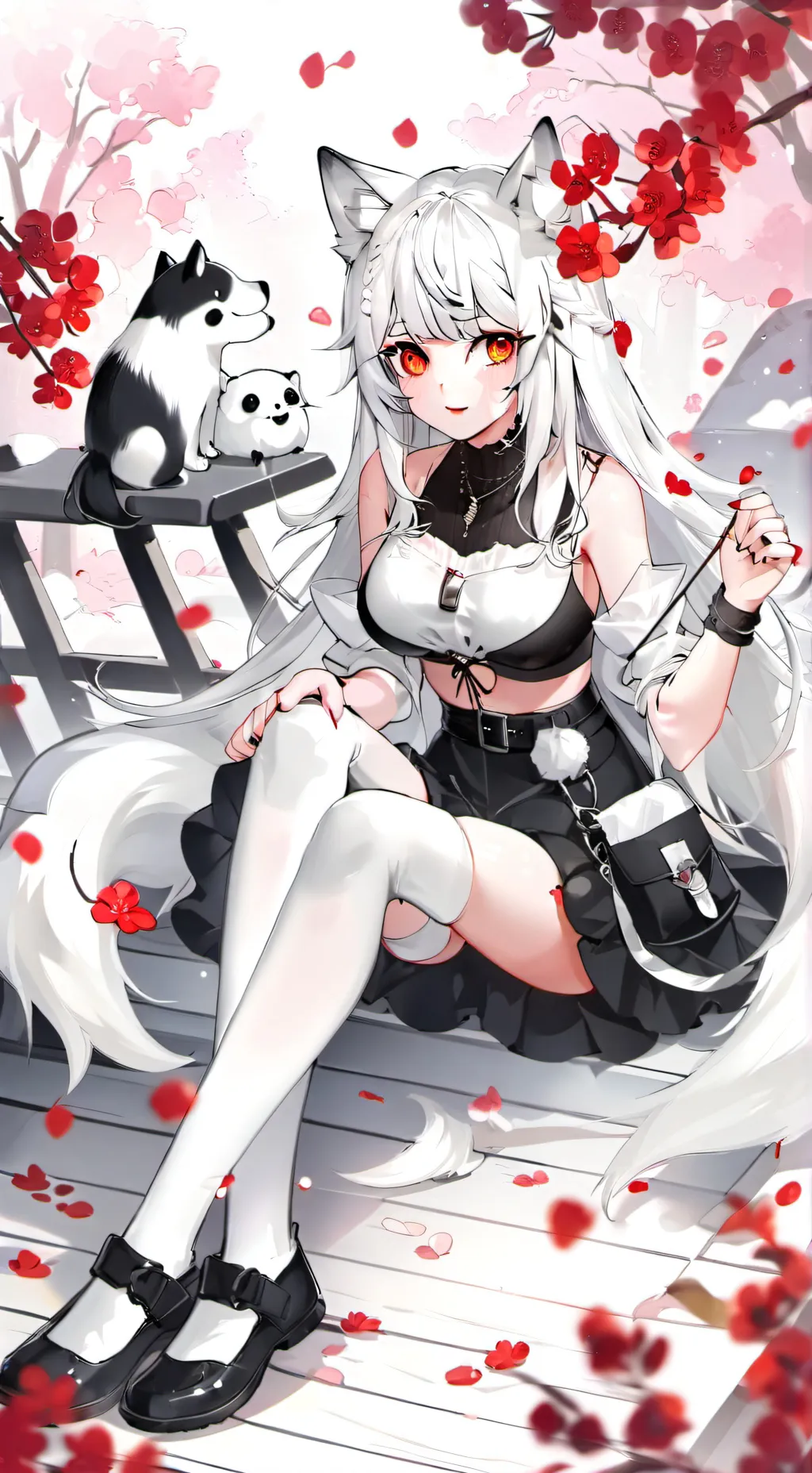 ai character: snowy background