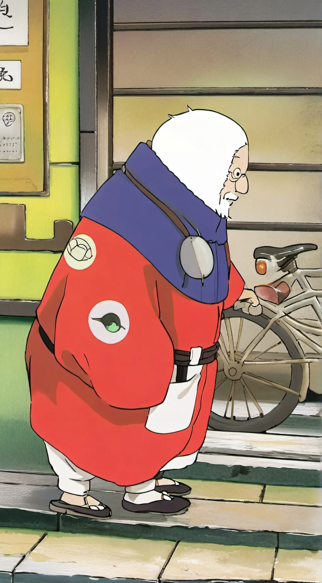 ai character: Drug store Old guy background