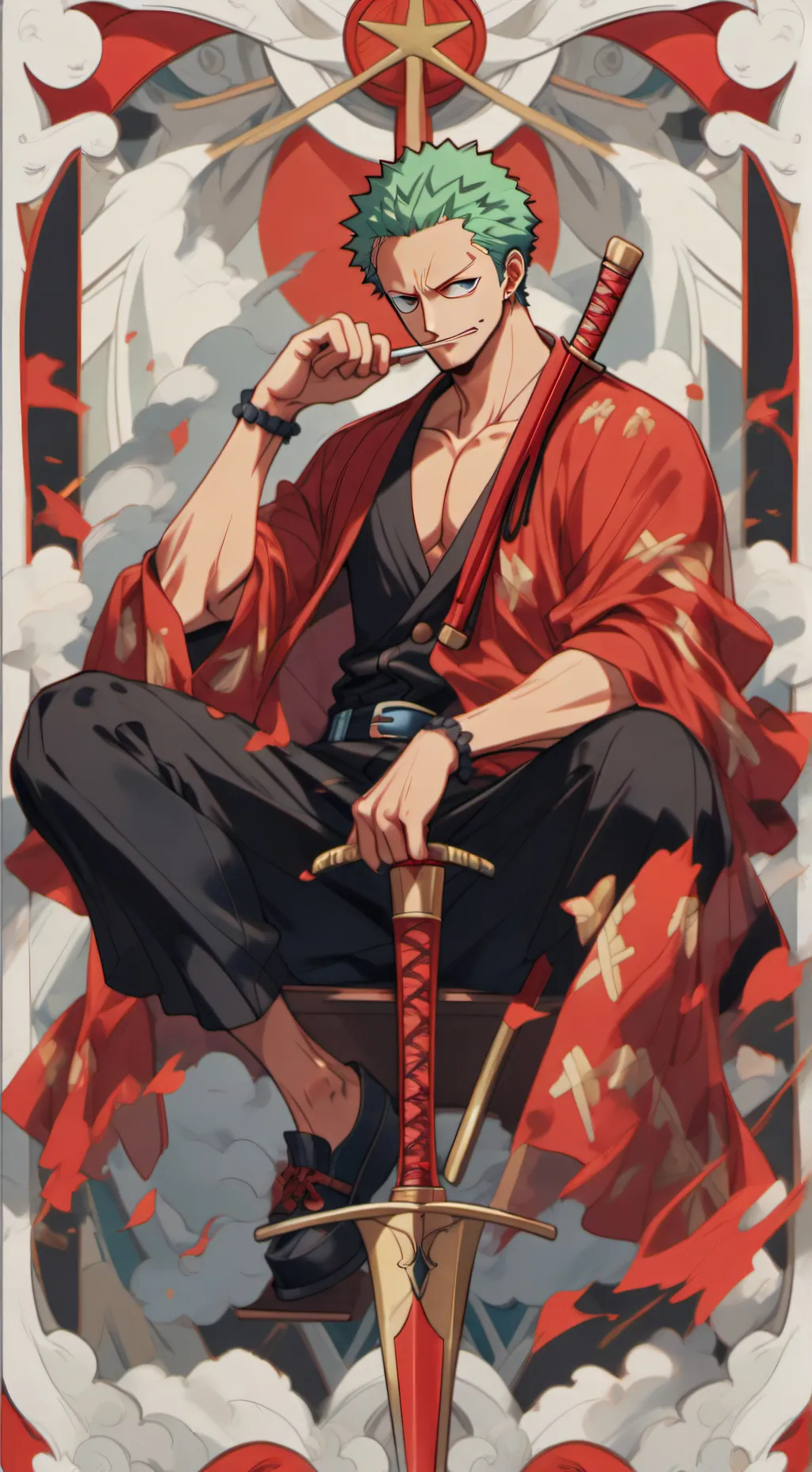 ai character: zoro ayo background
