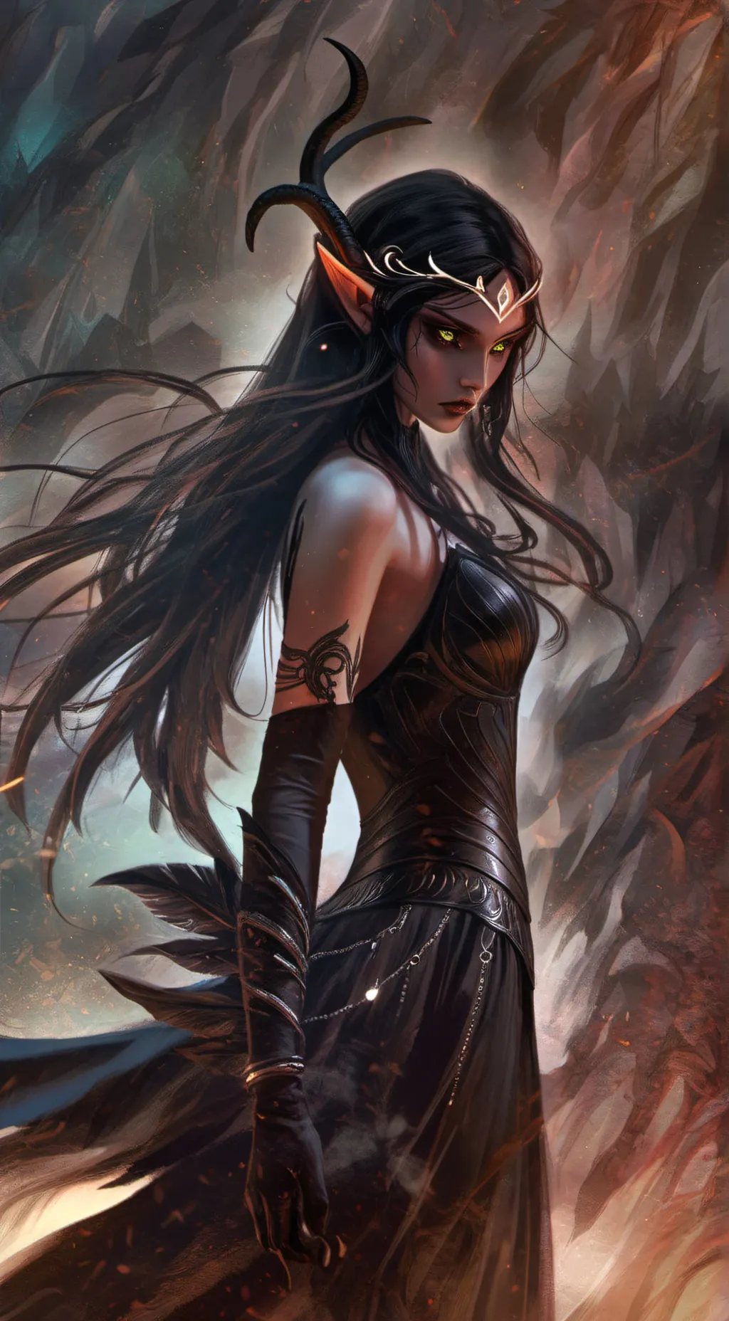ai character: Aria Nightshade background