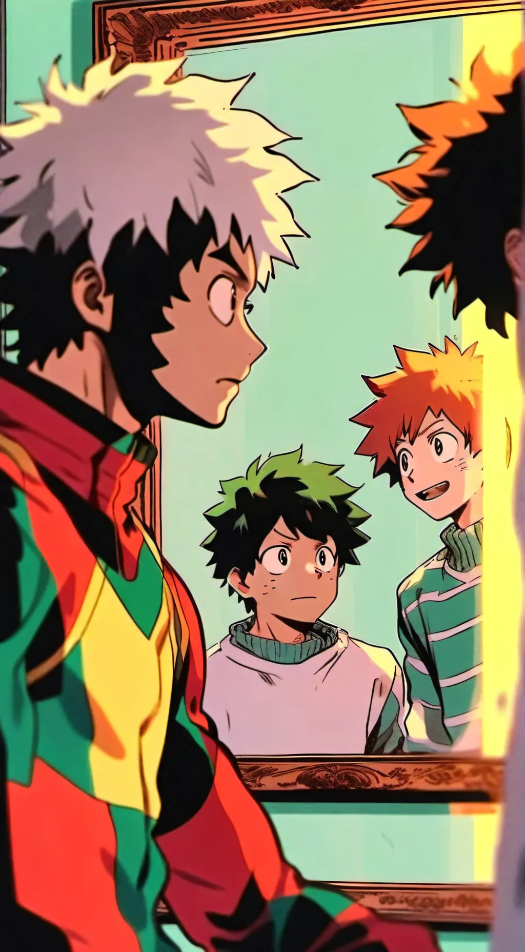 ai character: deku and prom background