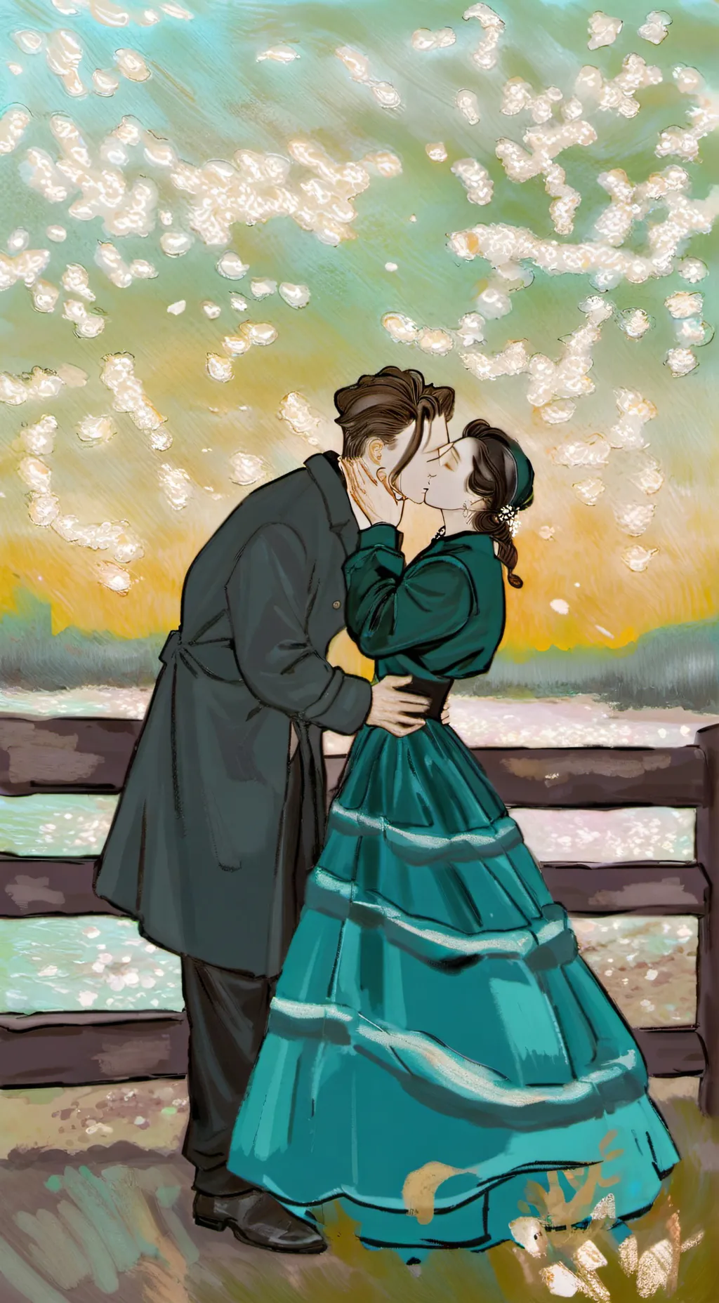 ai character: kissing  background