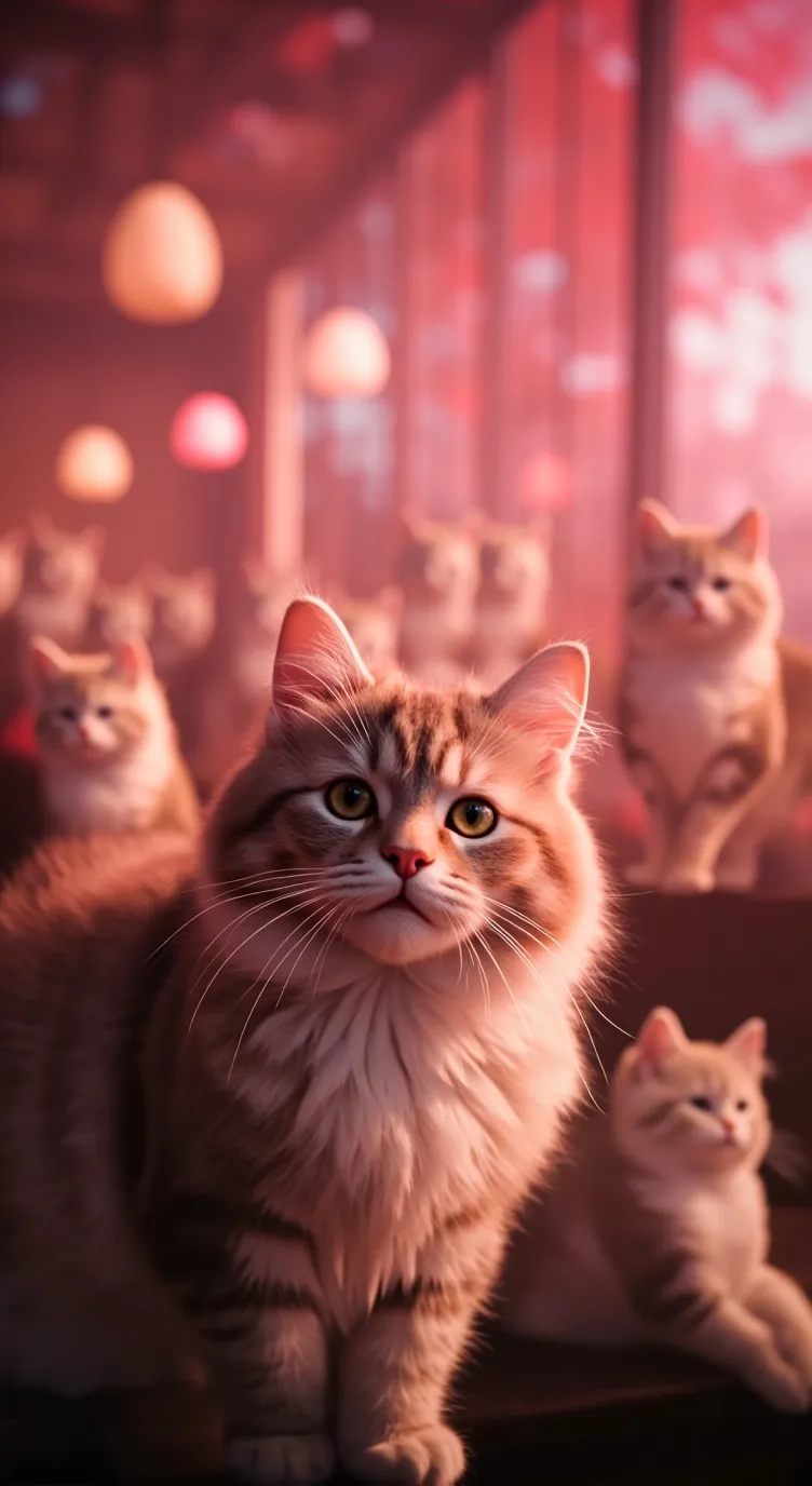 ai character: Cat cafe background