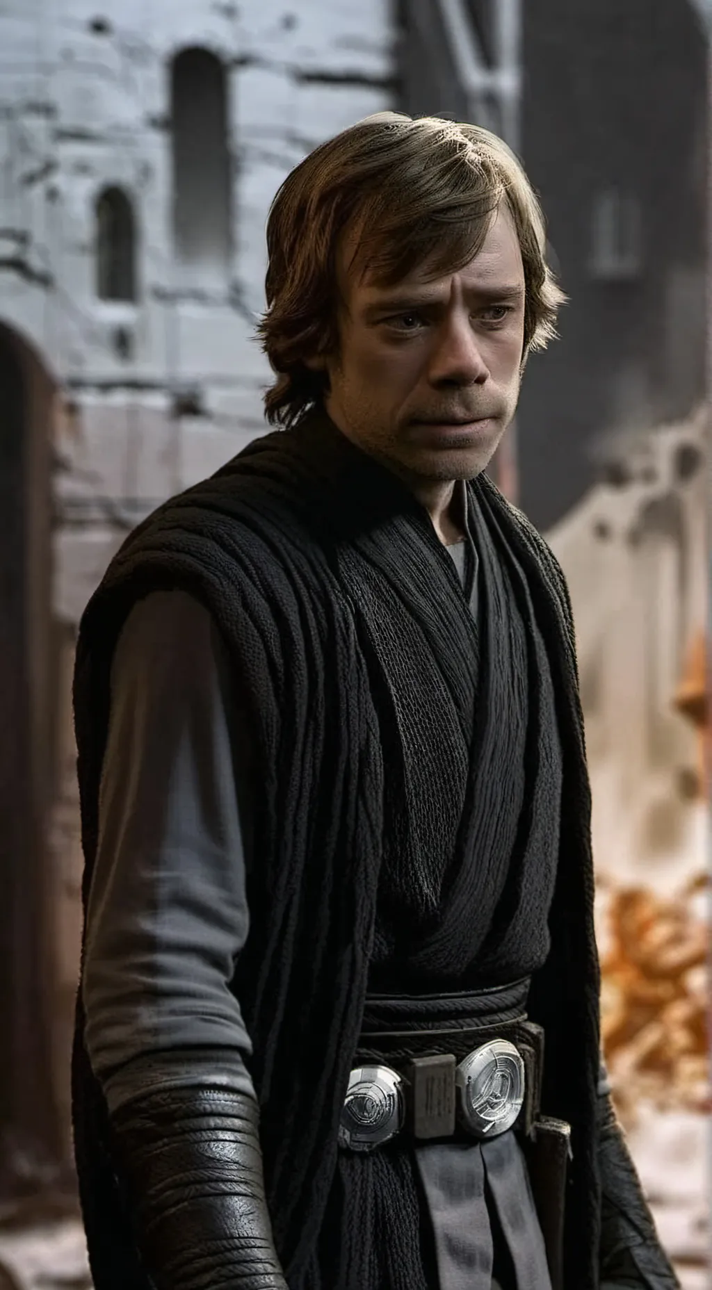 ai character: Sad Luke skywalker background