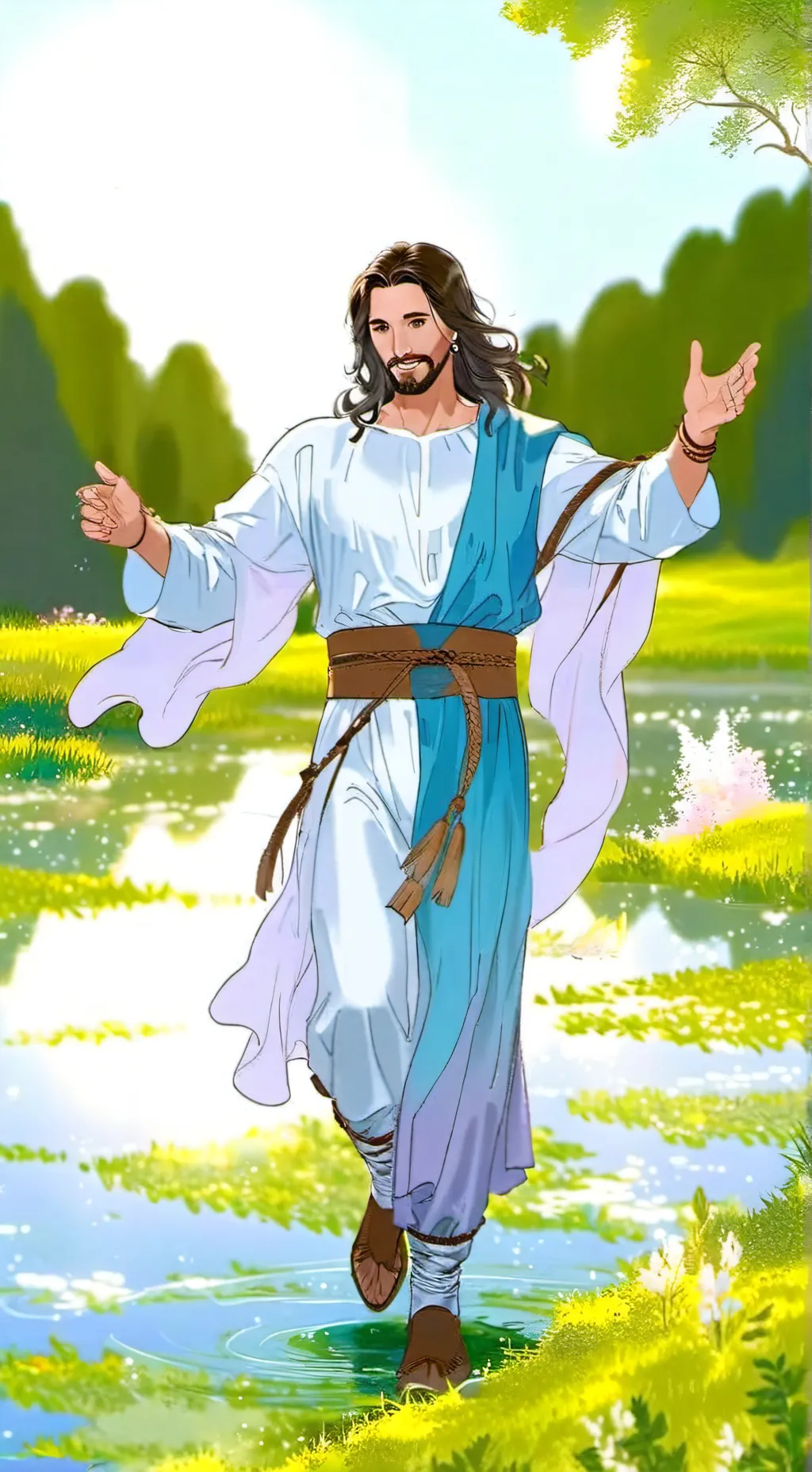 ai character: jesus background