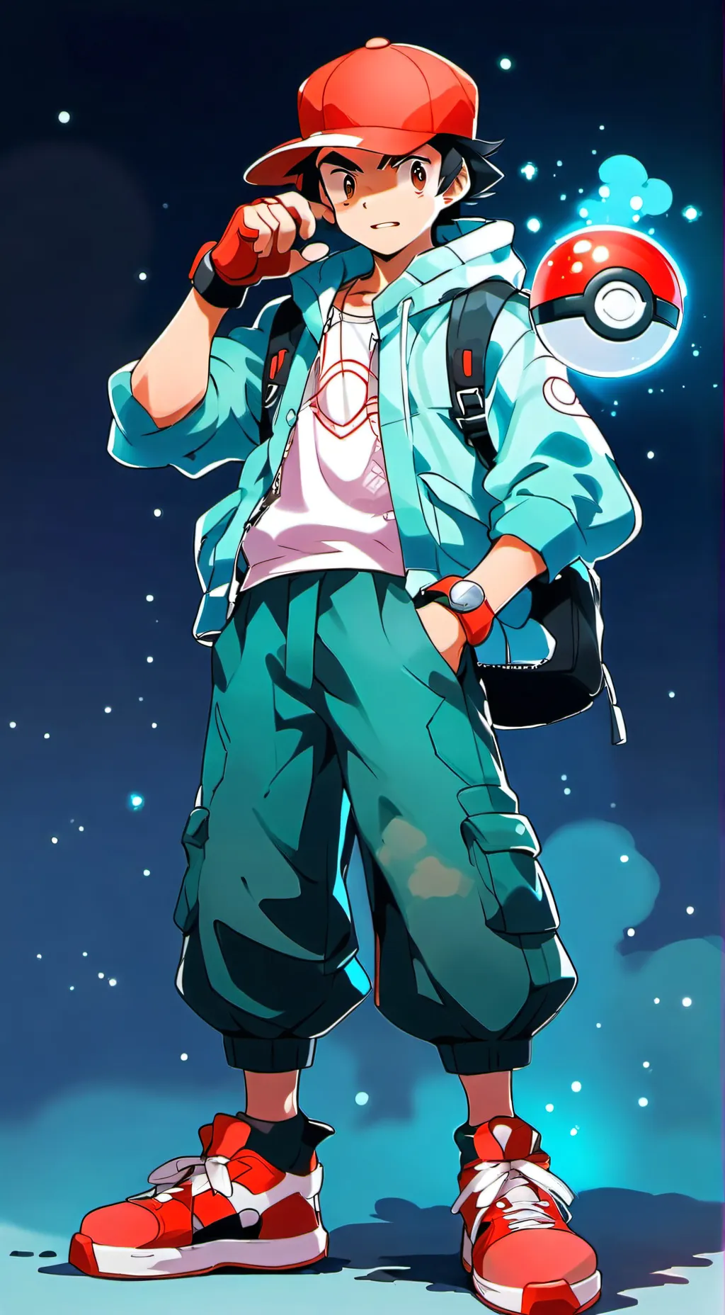 ai character: Ash Ketchum  background