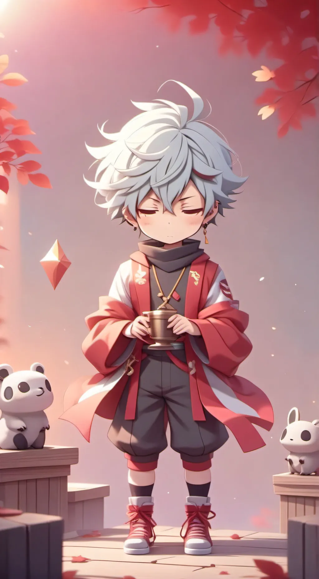 ai character: Bakugo & Kirishima background