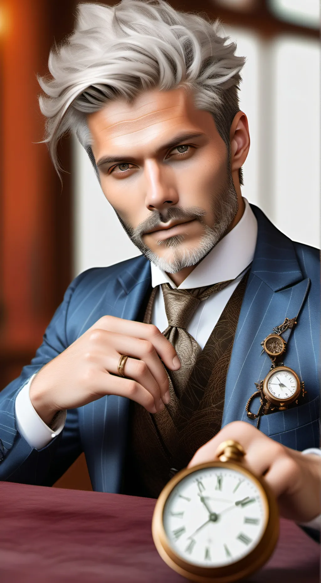 ai character: The Perfectionist Time Traveler background