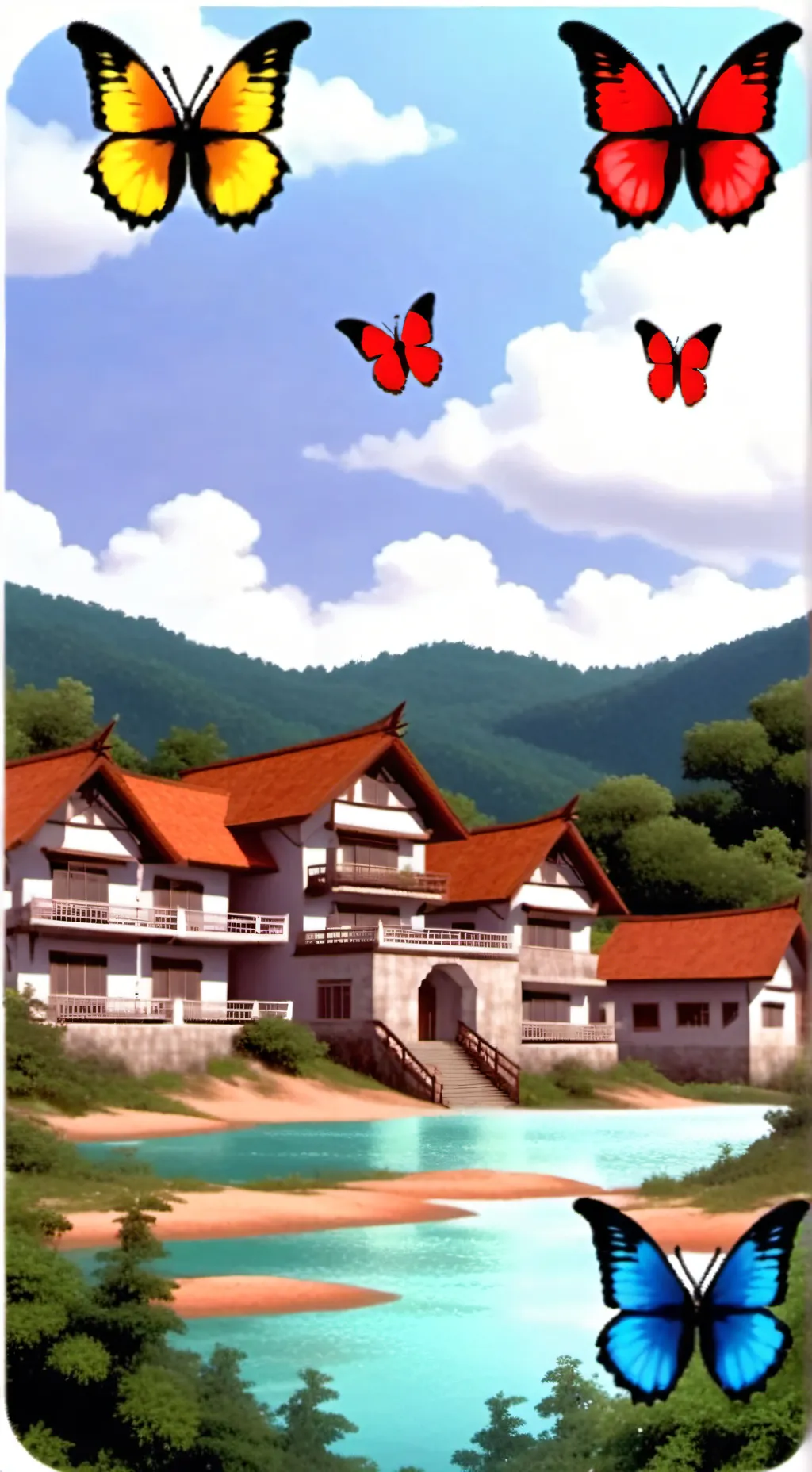 ai character: lago das mariposas background