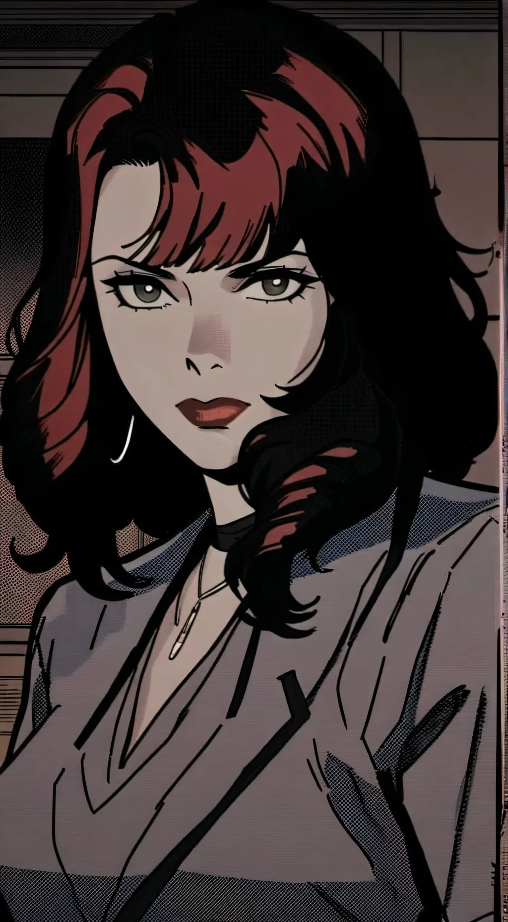 ai character: Black widow  background