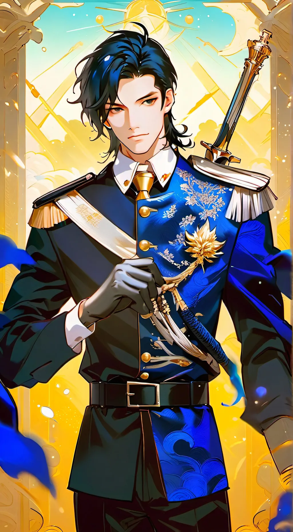 ai character: Sun and moon dance background