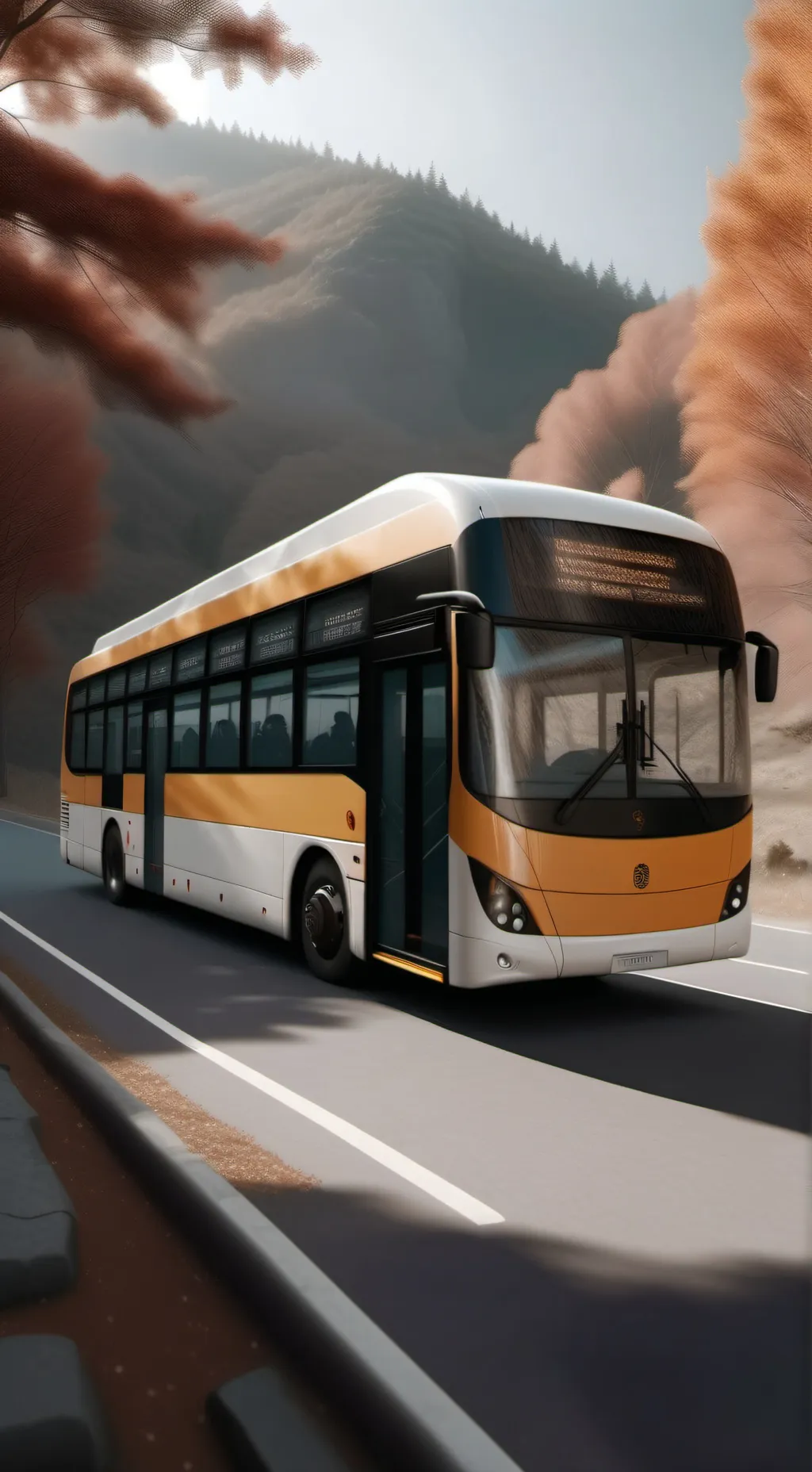 ai character:  bus breaks down  background