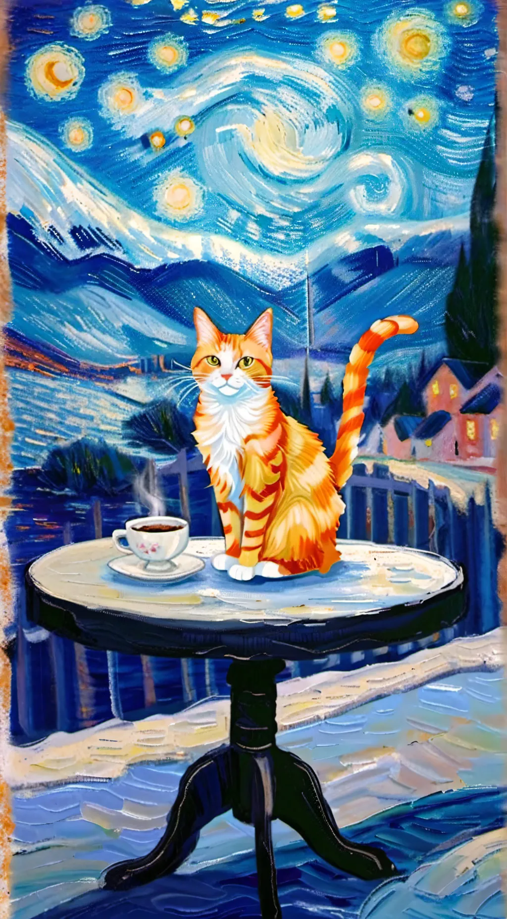 ai character: Makoen Cat Cafe background