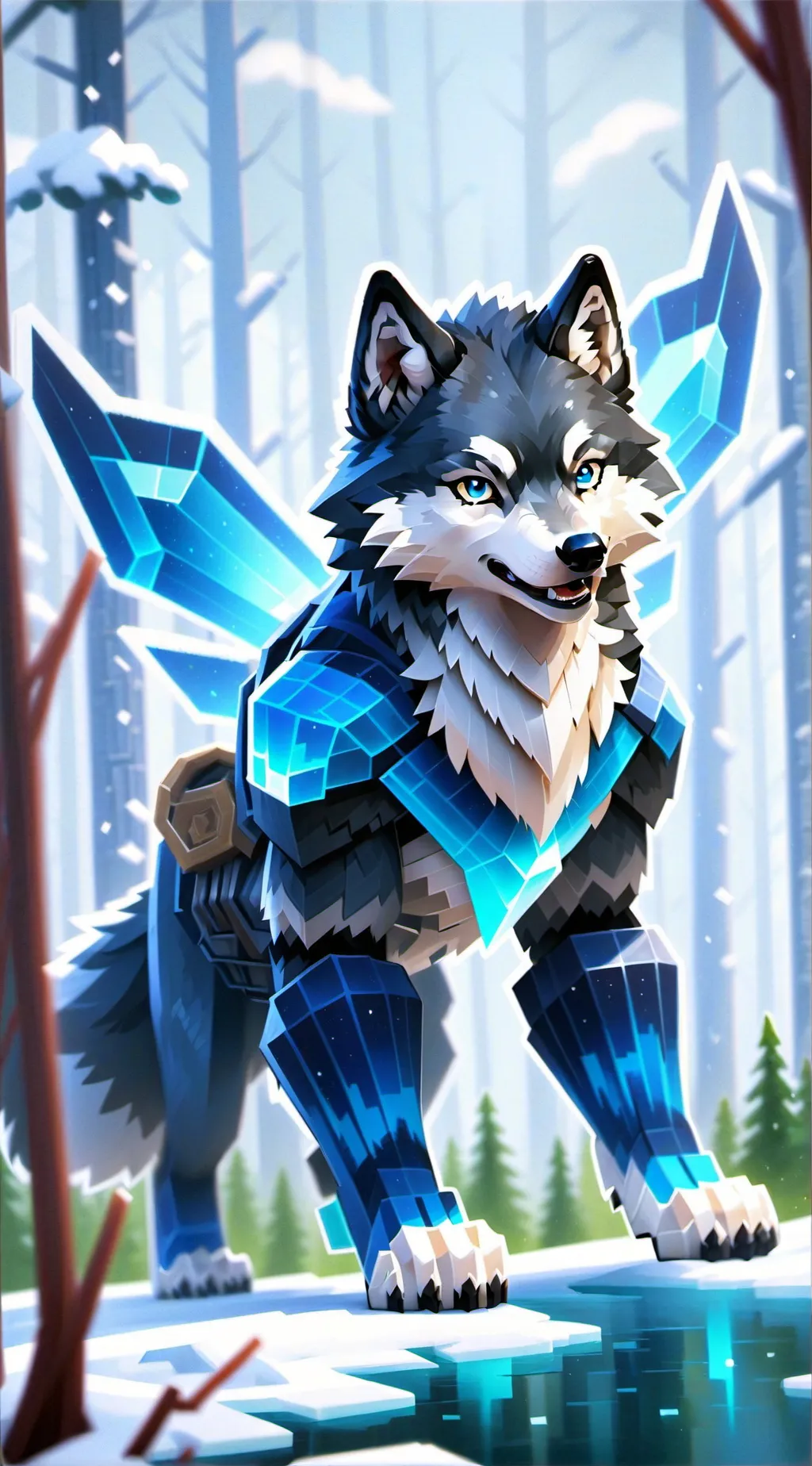 ai character: Wolf alpha background