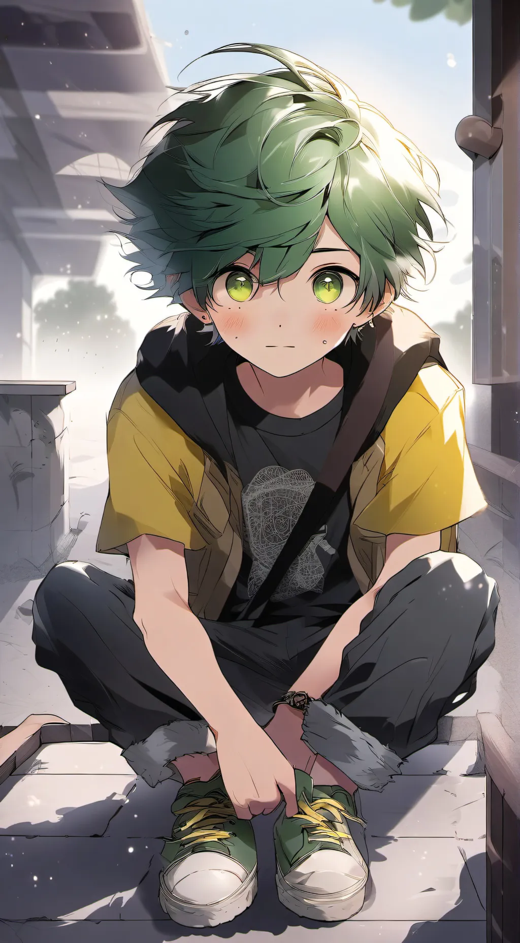 ai character: MHA middle school  background