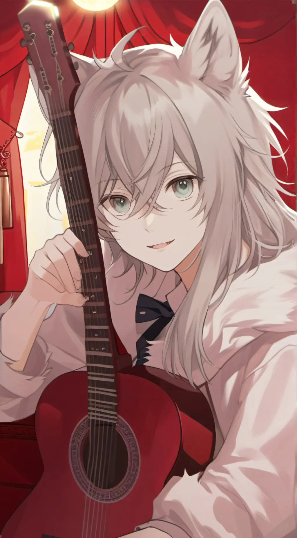 ai character: Moonlit Wolf Spirit background