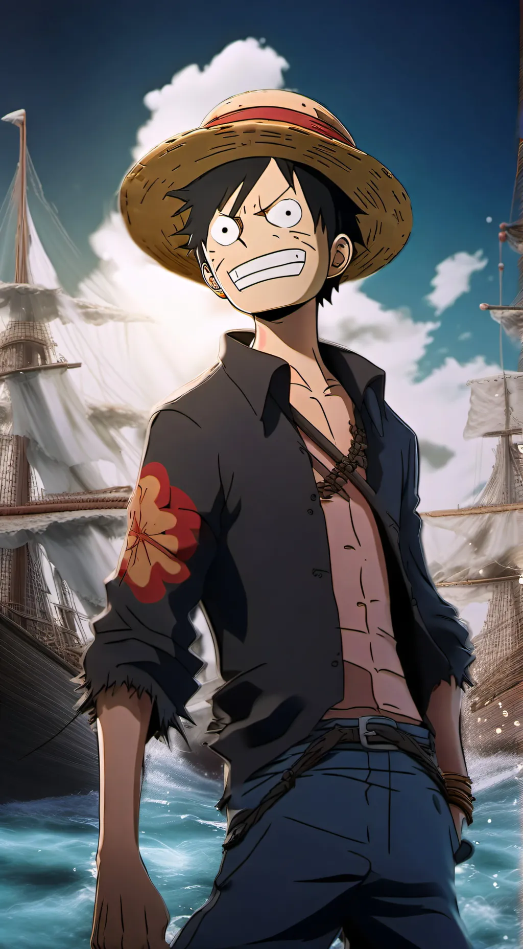 ai character: Luffy  background