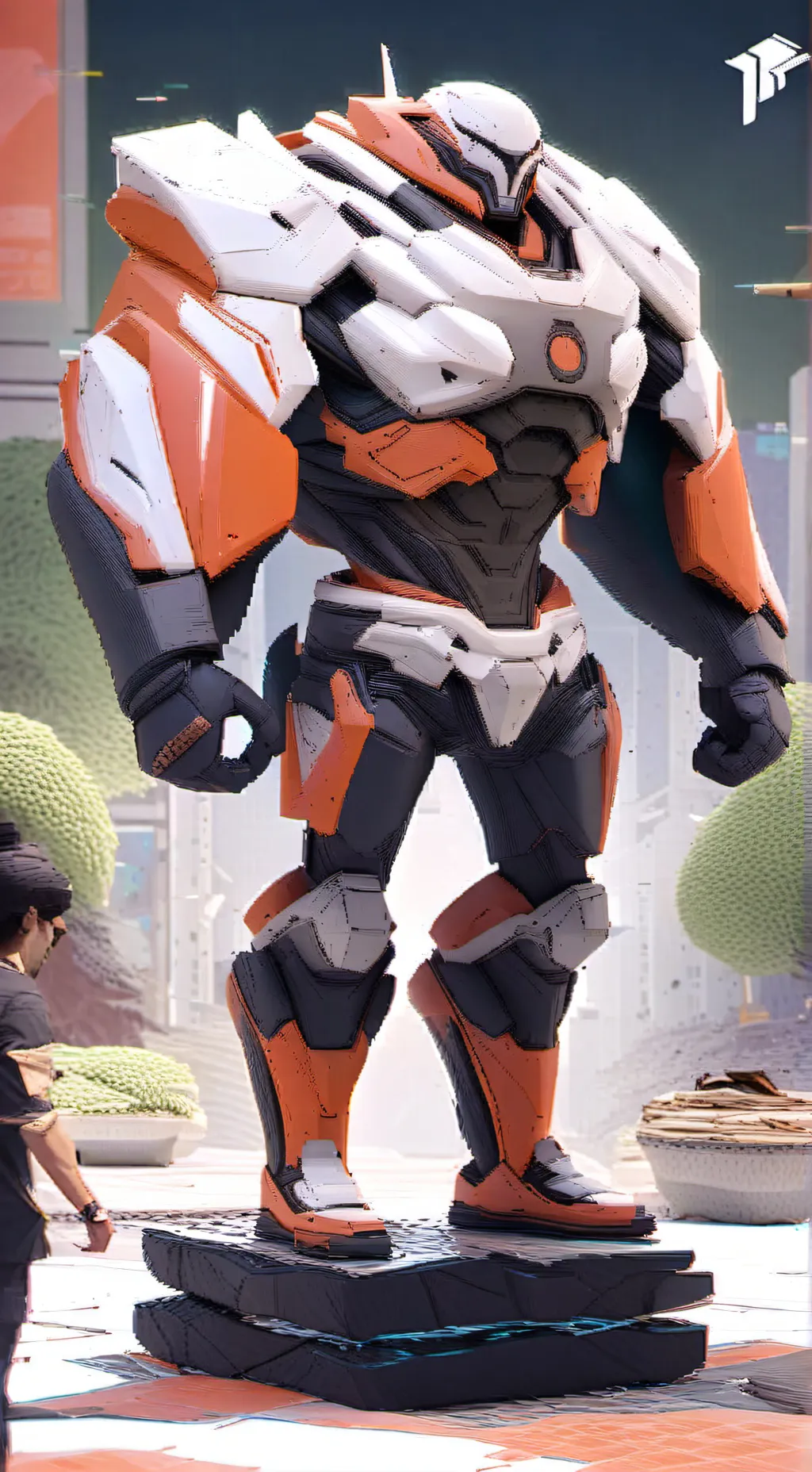 ai character: TITAN TV MAN ASTRO background