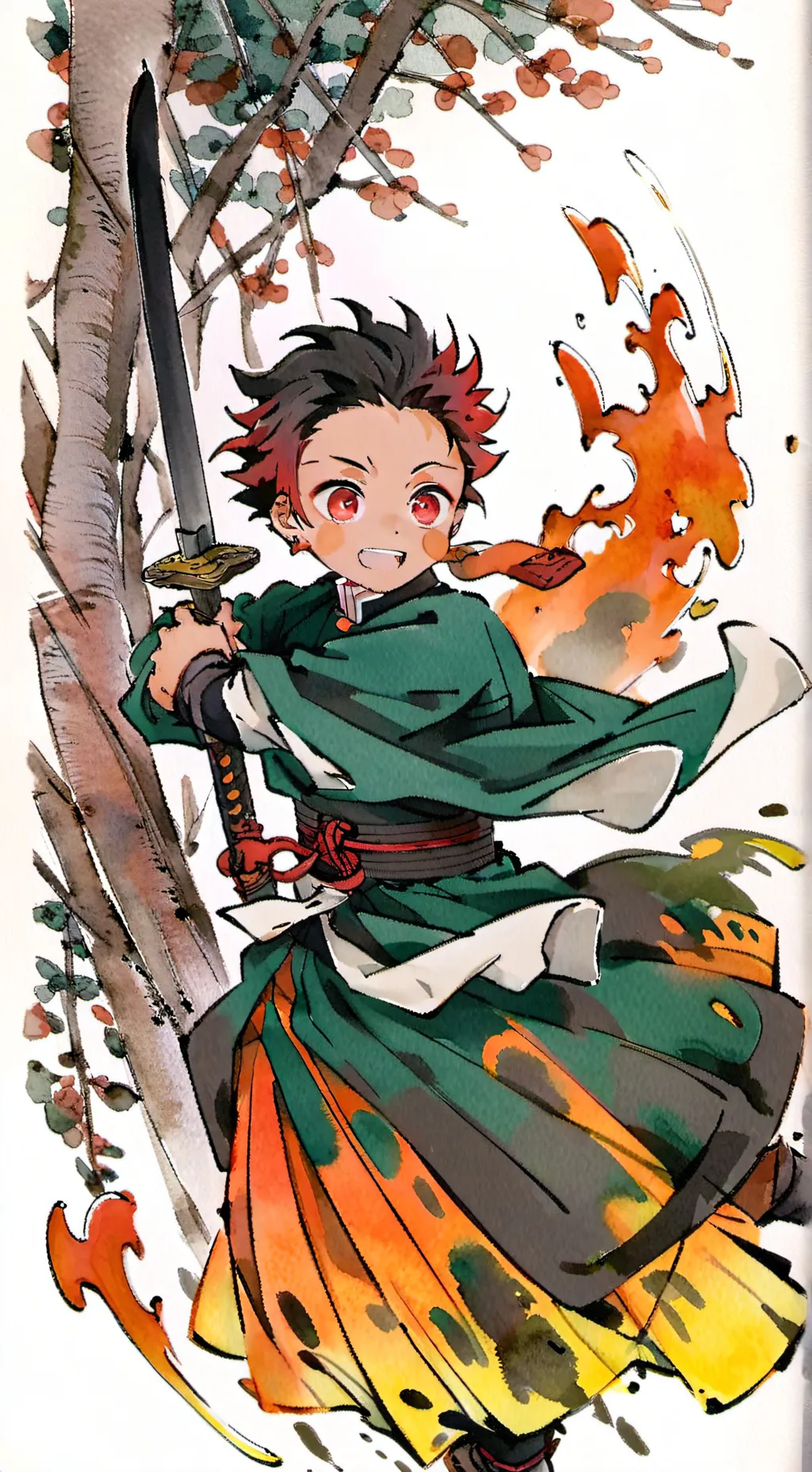 ai character: Demon slayer group background