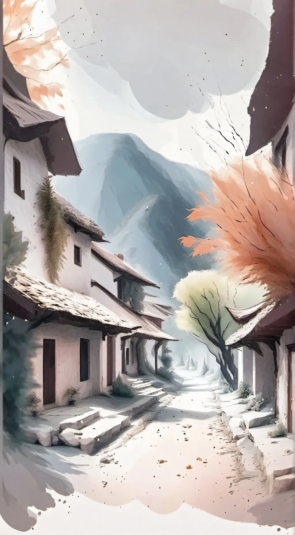 ai character: Kny winter background