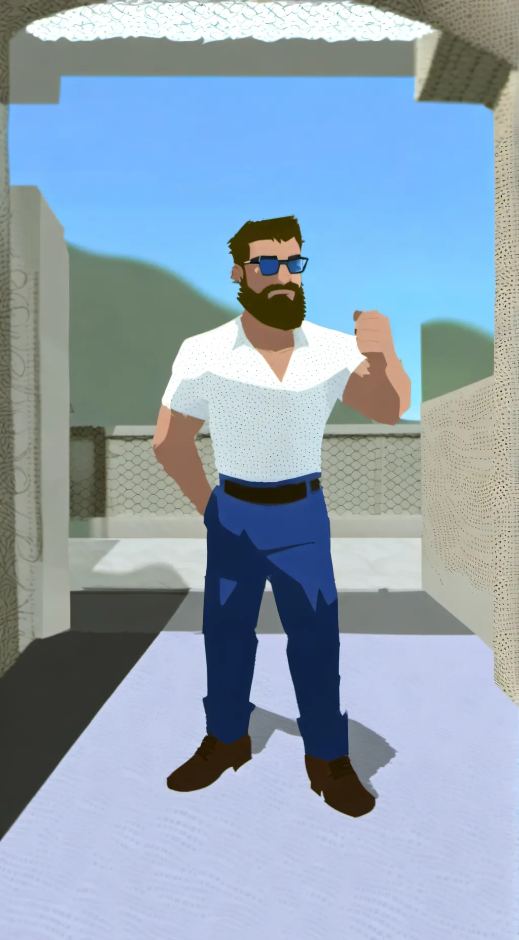 ai character: Kevin el goredoll  background