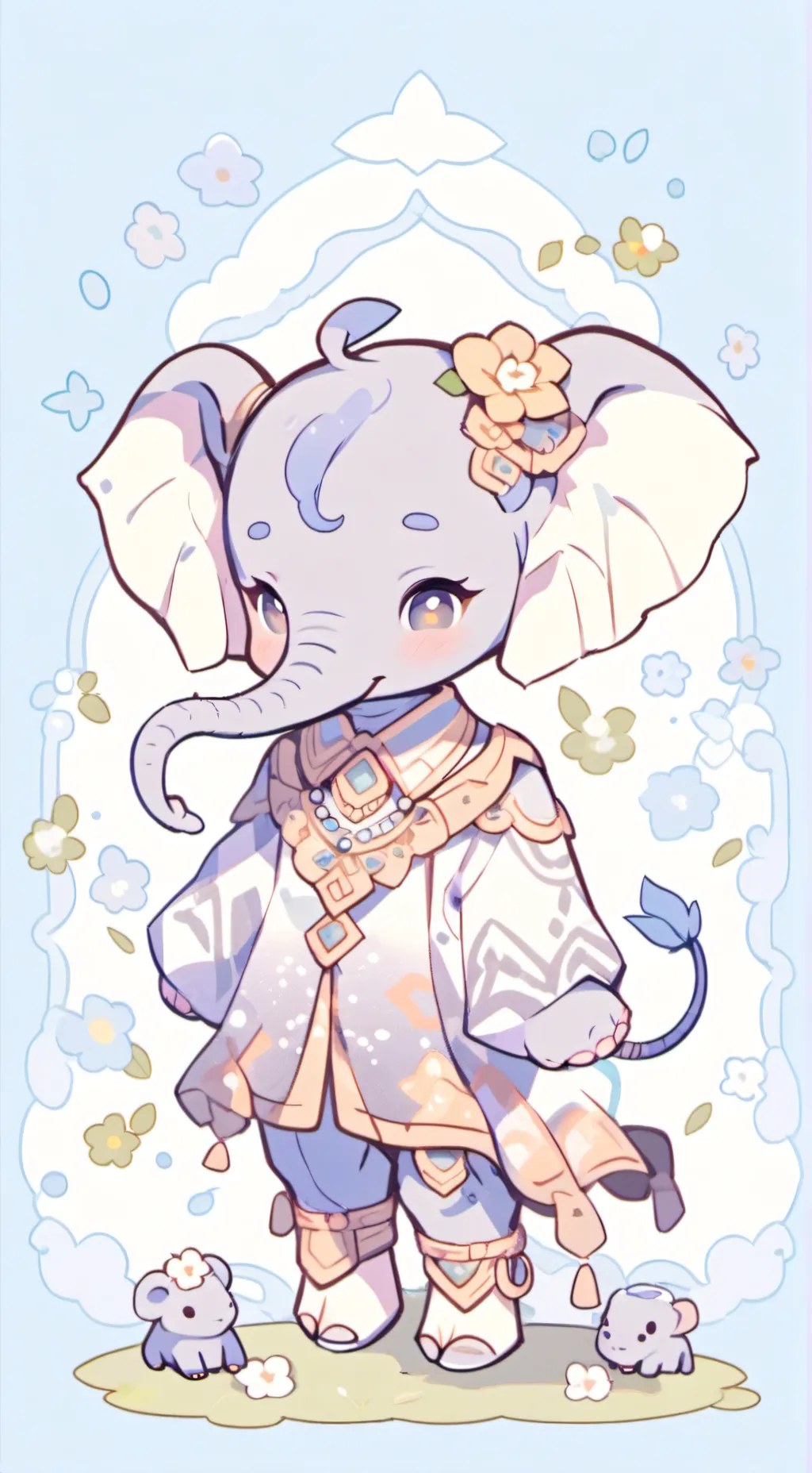 ai character: Elephant hybrids background