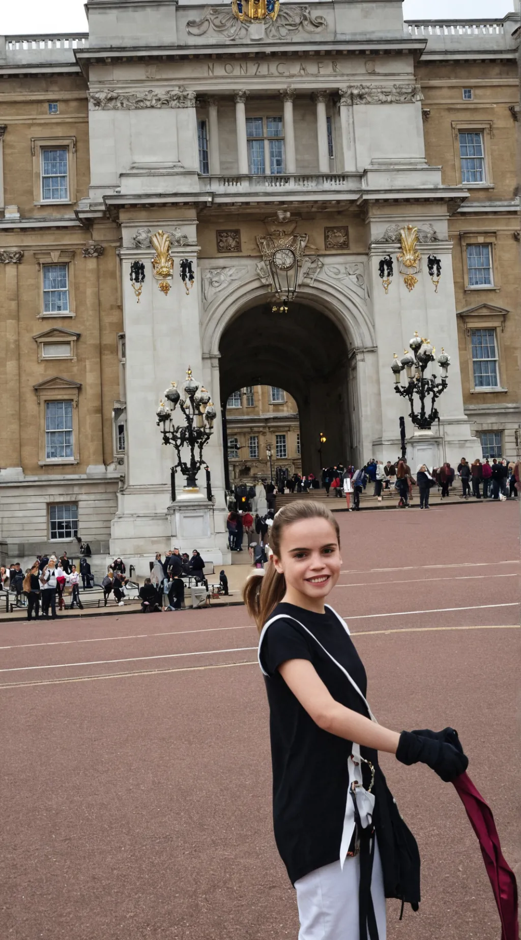 ai character: Buckingham Palace background