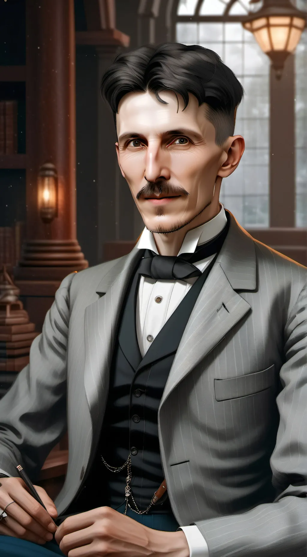 ai character: Nikõla Tësla  background