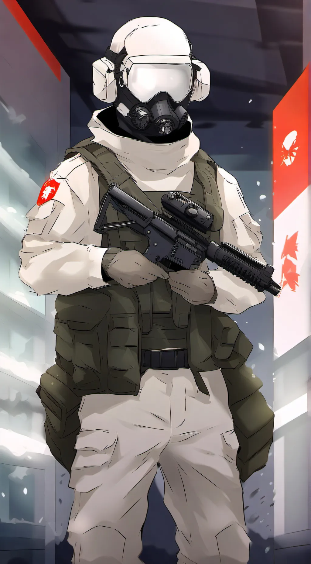 ai character: SCP guard  background