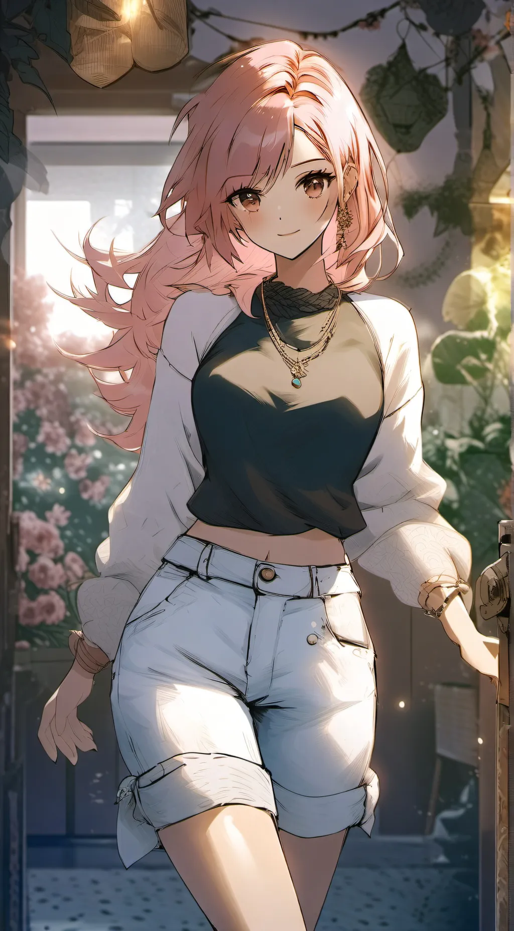 ai character: Gf caught you background