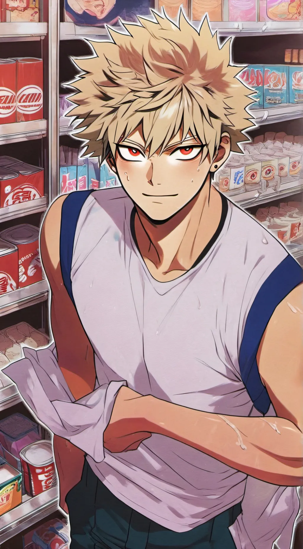ai character: Katsuki Bakugo  background